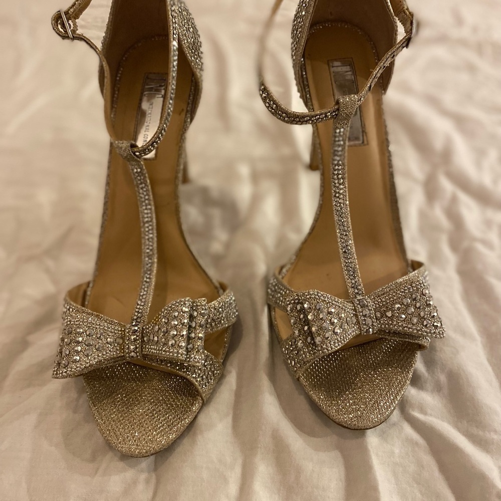 Gold and silver sparkling shoes